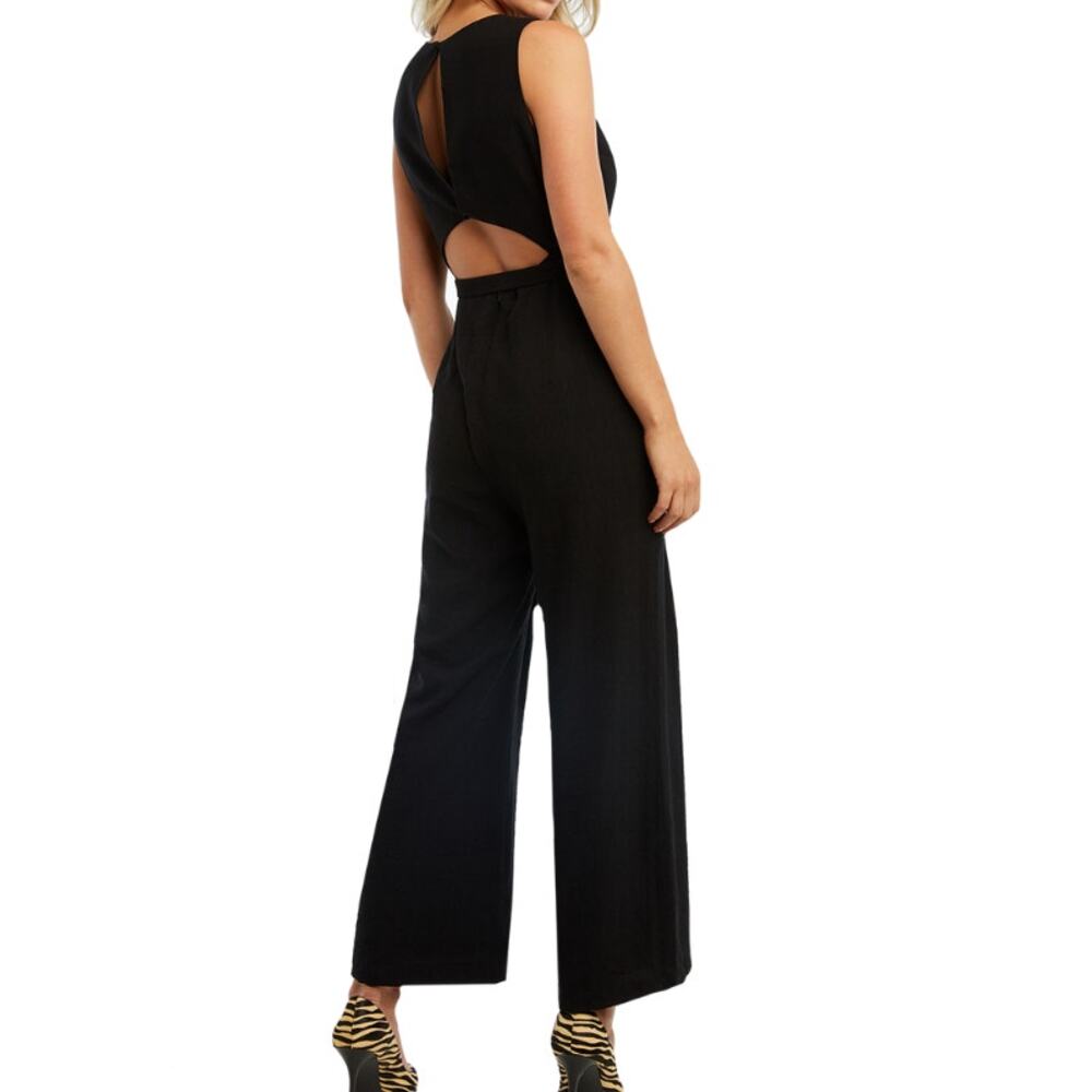 BARDOT Women's Belted Jumpsuit US 4 XS Black Cut Out Sleeveless NWT - Picture 4 of 15
